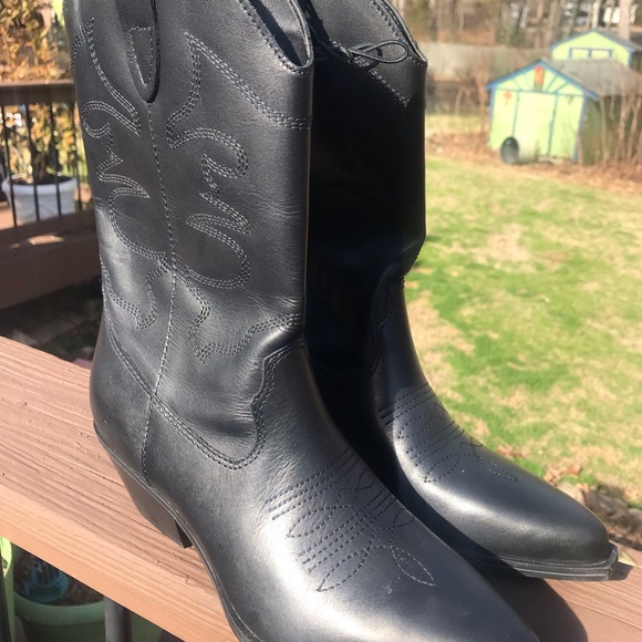 Sizes 7 & 8. Steve Madden black genuine leather cowboy boots. New in box. - Picture 4 of 11